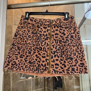 Free people orange and black mini skirt